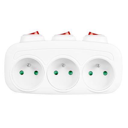 Razdelilnik z vklopnimi stikali — 3 vtičnice