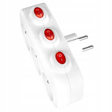 Razdelilnik z vklopnimi stikali — 3 vtičnice