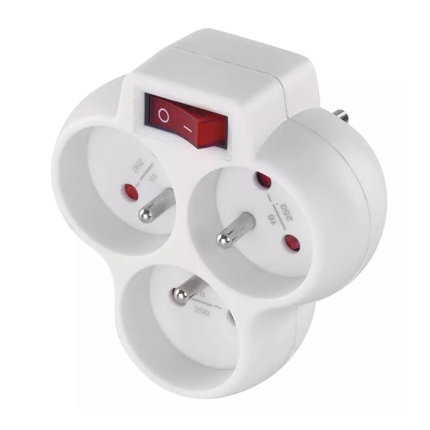 Razdelna vtičnica s stikalom 3x10A/230V