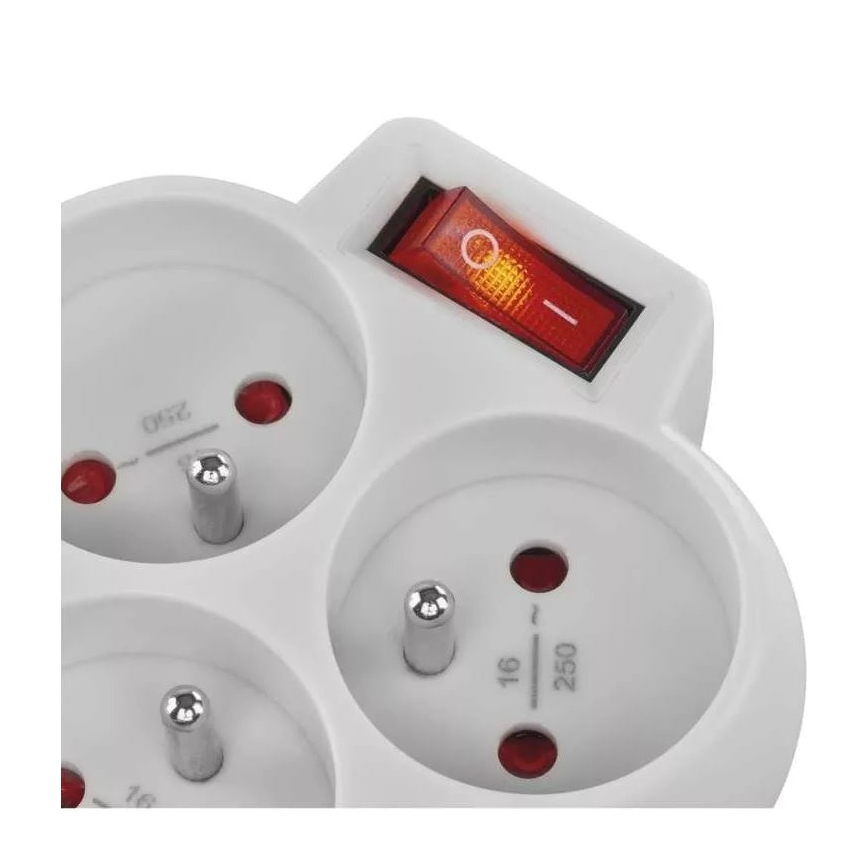 Razdelna vtičnica s stikalom 3x10A/230V