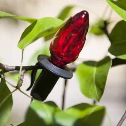 Razširitveni LED zunanji niz CONE FILAMENT 20xE10 14m barvna/topla bela IP44, Izdelano na Češkem