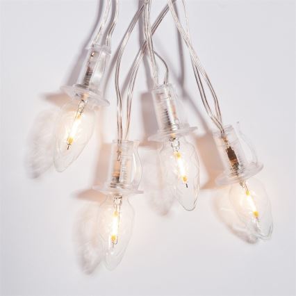 Razširitveni zunanji LED niz CONE FILAMENT 20xE10 14m prozorne žarnice / topla bela IP44, Izdelano na Češkem