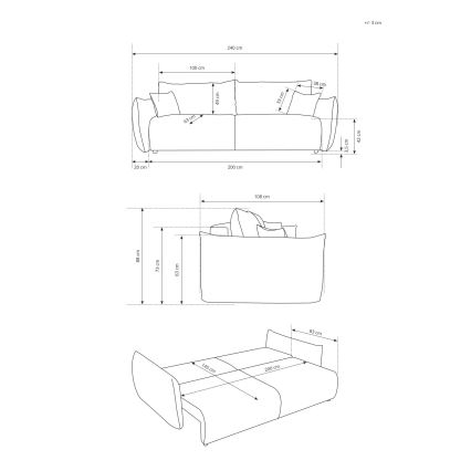 Raztegljiv dvosed FRIDA, rjav