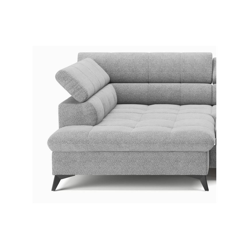 Raztegljiv kotni sedežni garnitura v obliki črke L MARANO, leva, siva