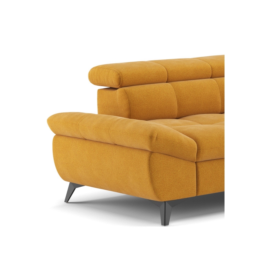 Raztegljiv kotni sedežni garnitura v obliki črke L MARANO desna oranžna