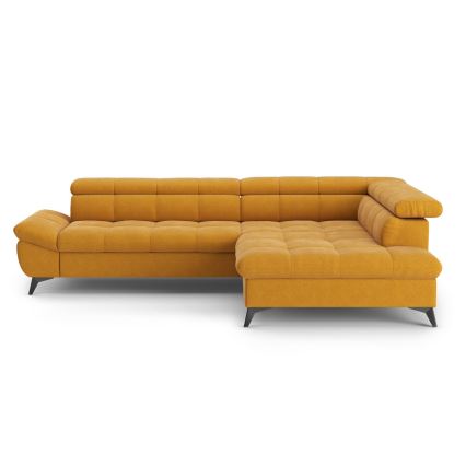 Raztegljiv kotni sedežni garnitura v obliki črke L MARANO desna oranžna