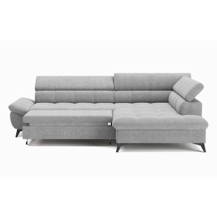 Raztegljiv kotni sedežni garnitura v obliki črke L MARANO desna siva