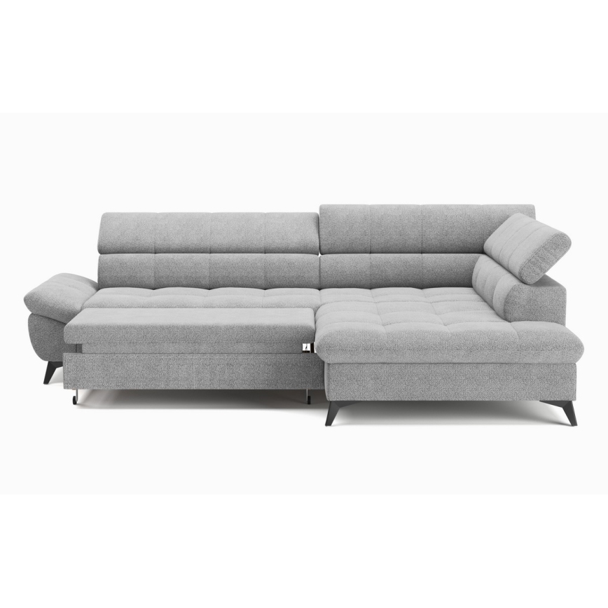 Raztegljiv kotni sedežni garnitura v obliki črke L MARANO desna siva