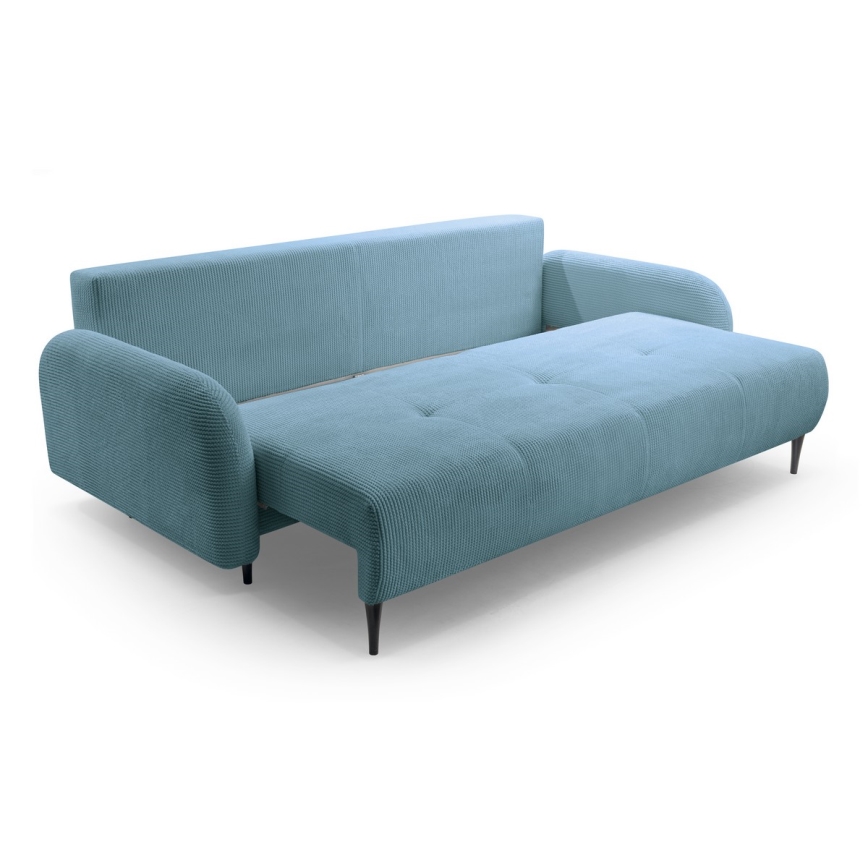 Raztegljiv oblazinjen trosed CLOUDY, turkizne barve