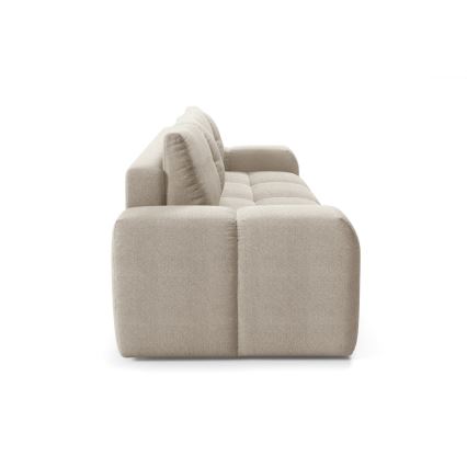 Raztegljiv oblazinjen trosed s shranjevalnim prostorom ALMADA bež