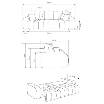 Raztegljiv trosed DESIO bež