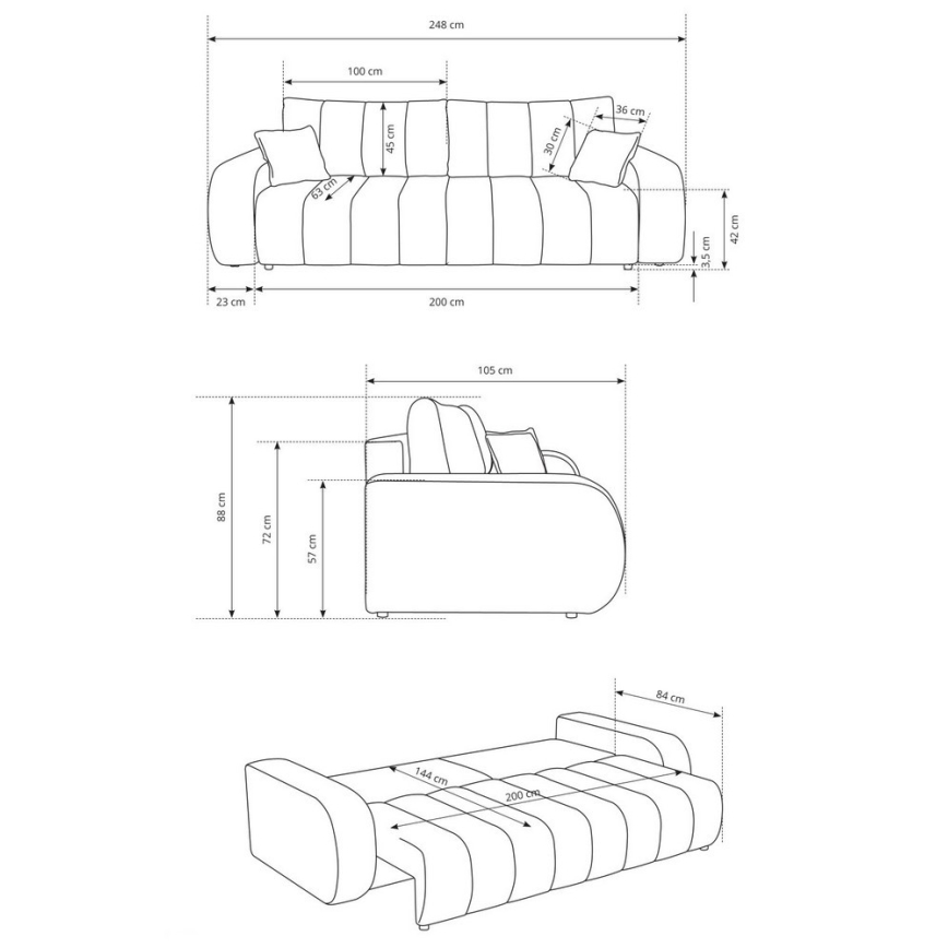 Raztegljiv trosed DESIO bež
