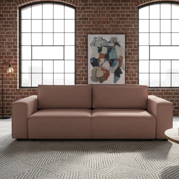 Raztegljiv trosed RONDA s shranjevalnim prostorom, rdeč