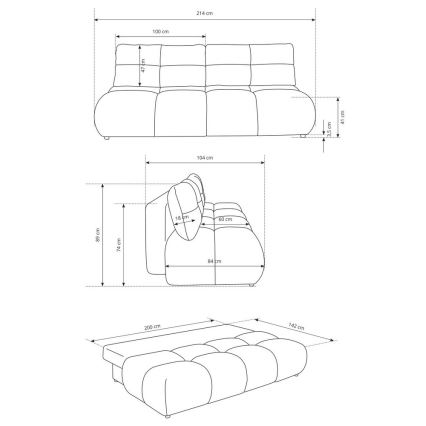 Raztegljiv trosed s shranjevalnim prostorom NUORO zelene barve