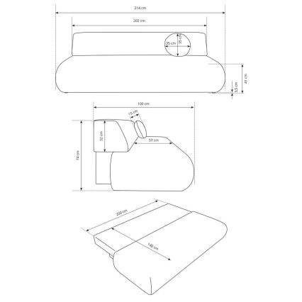 Raztegljiv trosed s shranjevalnim prostorom PRATO bež