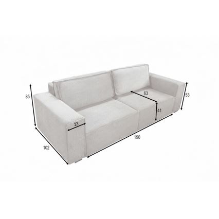 Raztegljiv trosed s shranjevalnim prostorom RONDA bež