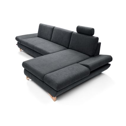 Raztegljiva kotna tapecirana sedežna garnitura v obliki črke L AVESTA desna, antracitna