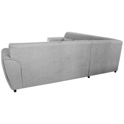 Raztegljiva desna kotna sedežna garnitura z prostorom za shranjevanje v obliki črke L VISEU, siva/bela