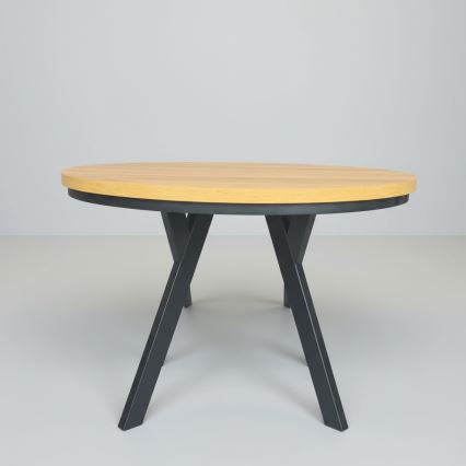 Raztegljiva jedilna miza CENTRO 100/140x77 cm hrast craft/črna
