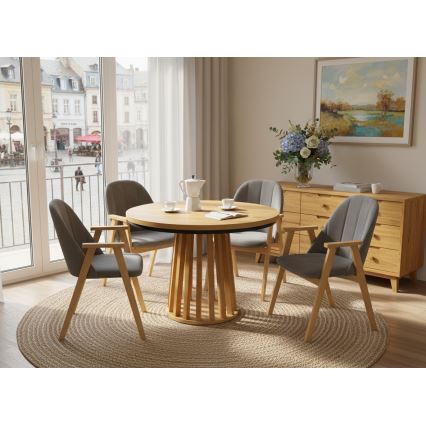 Raztegljiva jedilna miza NEXUS 100/140x77 cm hrast craft/črna