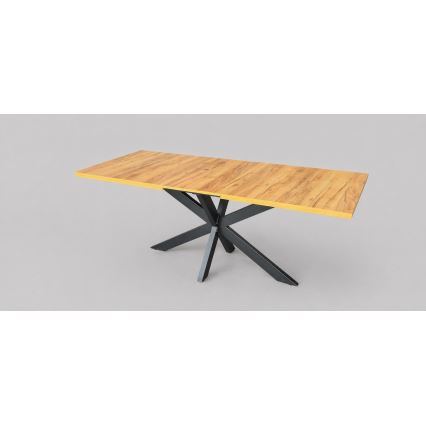 Raztegljiva jedilna miza SAMLE 150/190x80 cm hrast craft/črna