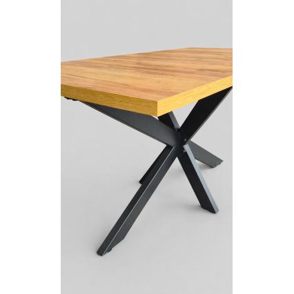 Raztegljiva jedilna miza SAMLE 150/190x80 cm hrast craft/črna