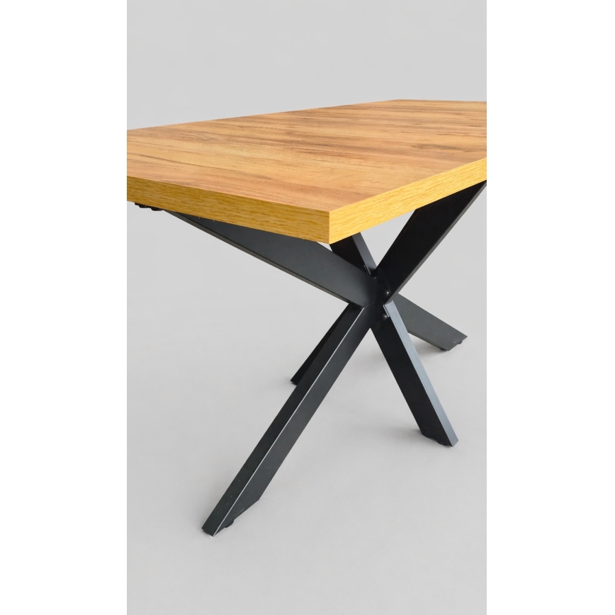 Raztegljiva jedilna miza SAMLE 150/190x80 cm hrast craft/črna