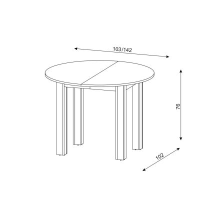 Raztegljiva jedilna miza WILY artisan hrast/črna
