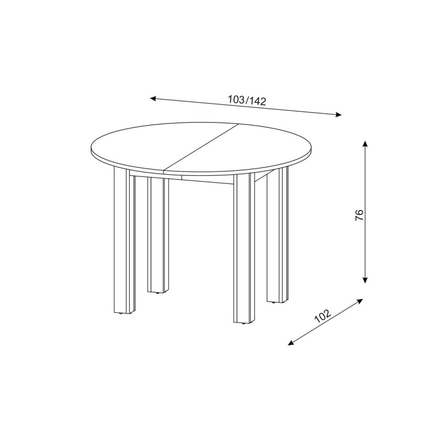 Raztegljiva jedilna miza WILY artisan hrast/črna