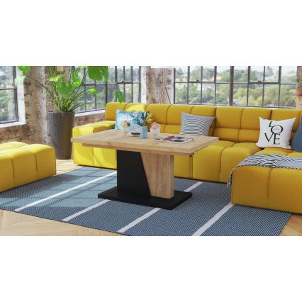 Raztegljiva konferenčna/jedilna miza z dvižnim vrhom NINO hrast craft/črna