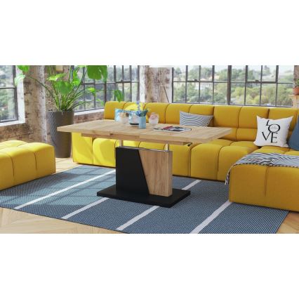 Raztegljiva konferenčna/jedilna miza z dvižnim vrhom NINO hrast craft/črna