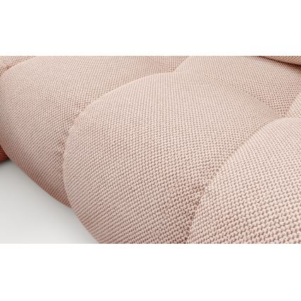 Raztegljiva kotna oblazinjena sedežna garnitura ALMADA v obliki črke L s shranjevalnim prostorom, leva, rožnata