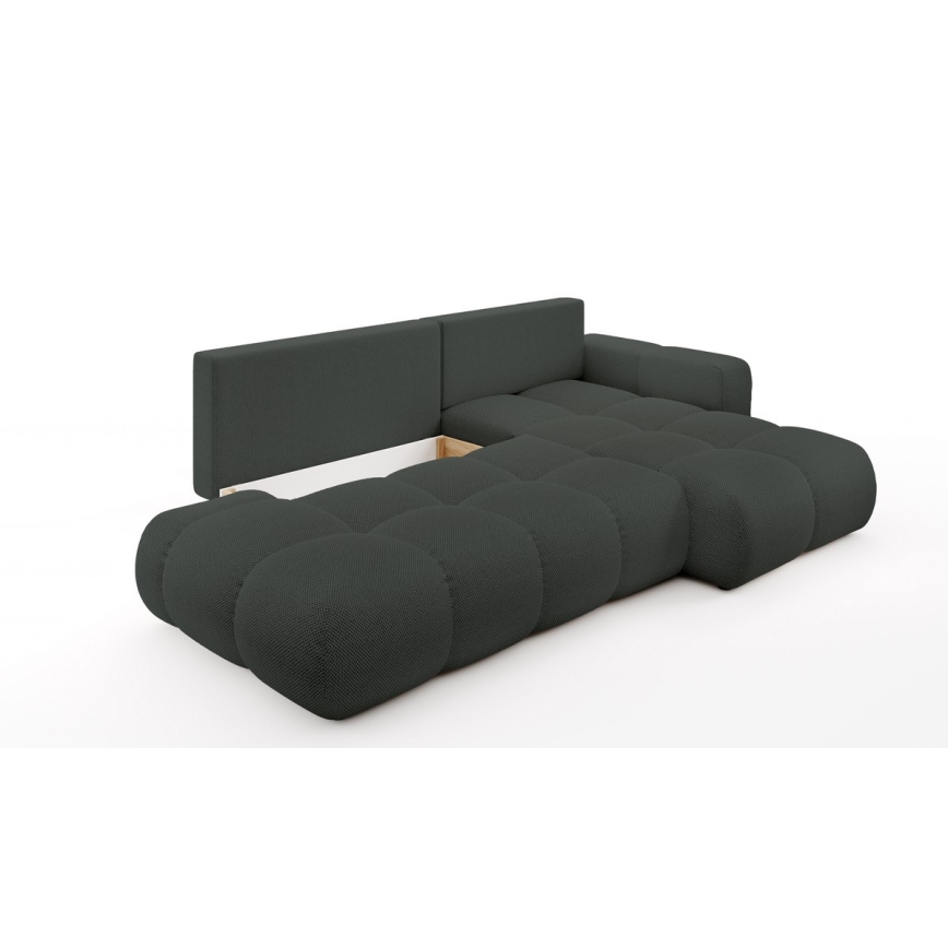 Raztegljiva kotna oblazinjena sedežna garnitura z odlagalnim prostorom v obliki črke L ALMADA, desna, antracit