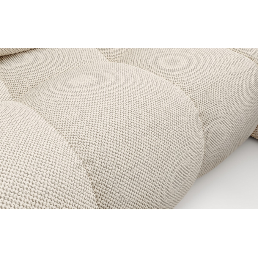 Raztegljiva kotna oblazinjena sedežna garnitura L-oblike ALMADA, desna, svetlo bež, s prostorom za shranjevanje