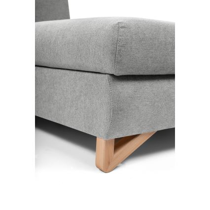 Raztegljiva kotna oblazinjena sedežna garnitura z shranjevalnim prostorom v obliki L AVESTA, desna, siva