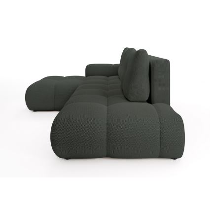 Raztegljiva kotna oblazinjena sedežna garnitura ALMADA v L-obliki z odlagalnim prostorom, leva, antracit