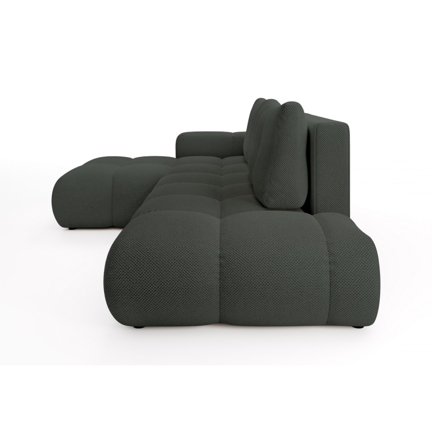 Raztegljiva kotna oblazinjena sedežna garnitura ALMADA v L-obliki z odlagalnim prostorom, leva, antracit