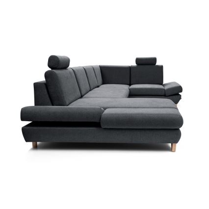 Raztegljiva kotna oblazinjena sedežna garnitura v obliki črke U AVESTA z prostorom za shranjevanje, antracit