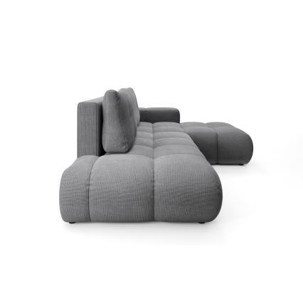 Raztegljiva kotna oblazinjena sedežna garnitura v obliki črke L ALMADA, desna, siva