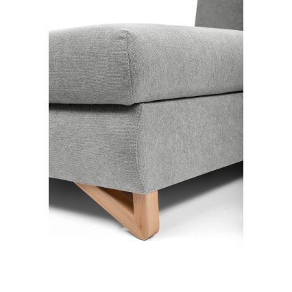 Raztegljiva kotna oblazinjena sedežna garnitura AVESTA, L‑oblikna (levo), s shranjevalnim prostorom, siva