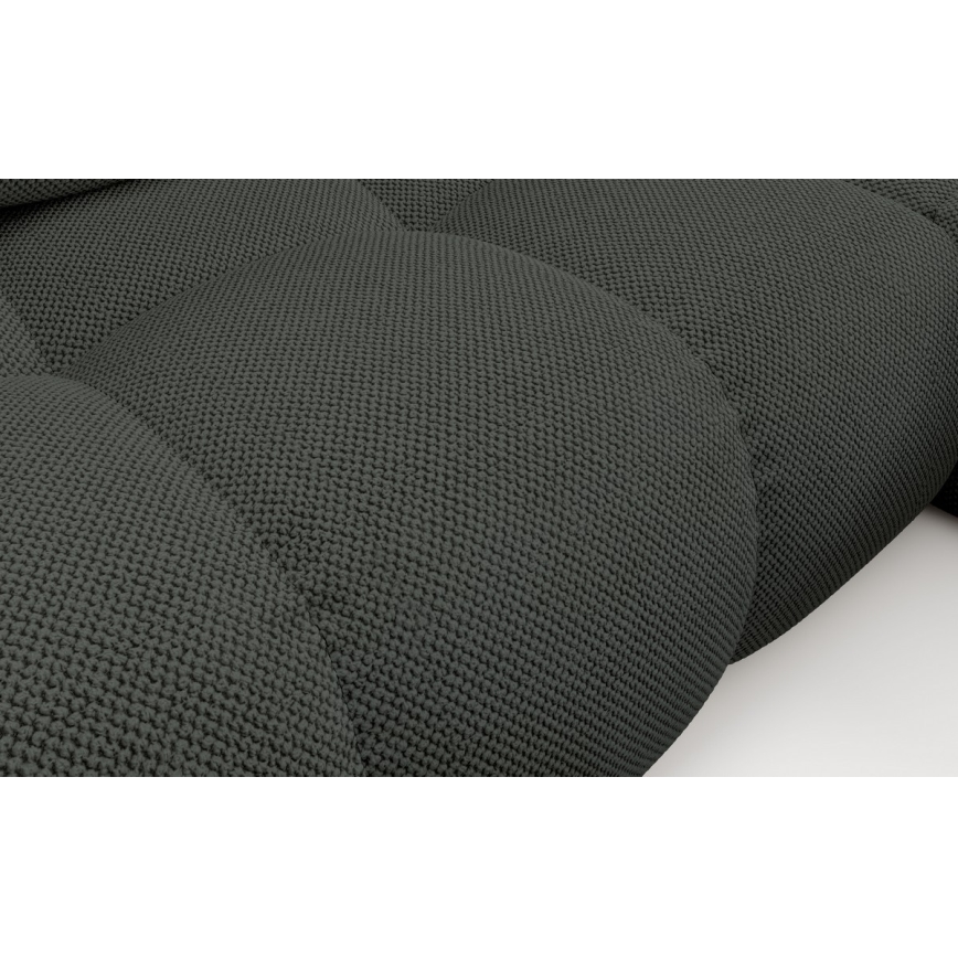 Raztegljiva desna kotna oblazinjena sedežna garnitura ALMADA, antracit, s prostorom za shranjevanje v obliki črke L