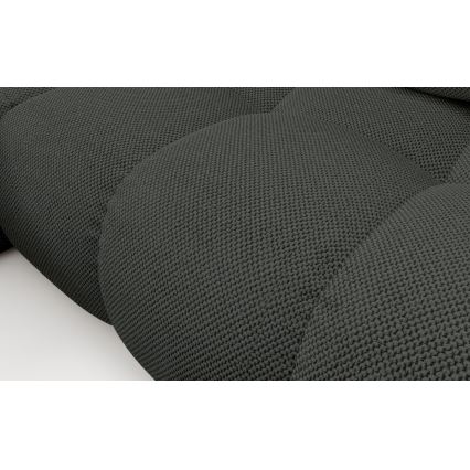 Leva raztegljiva kotna oblazinjena sedežna garnitura ALMADA v antracitu z vgrajenim prostorom za shranjevanje v obliki črke L