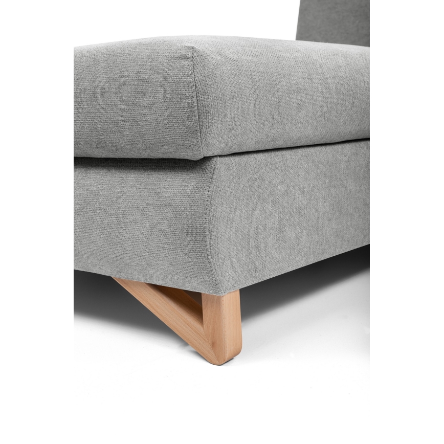 Raztegljiva kotna oblazinjena sedežna garnitura z shranjevalnim prostorom v obliki črke L AVESTA, leva, siva