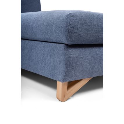 Raztegljiva kotna oblazinjena sedežna garnitura v obliki črke L AVESTA, z prostorom za shranjevanje, desna, modra