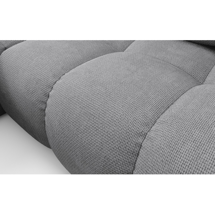 Raztegljiva kotna oblazinjena sedežna garnitura z prostorom za shranjevanje v L-obliki ALMADA, leva, siva