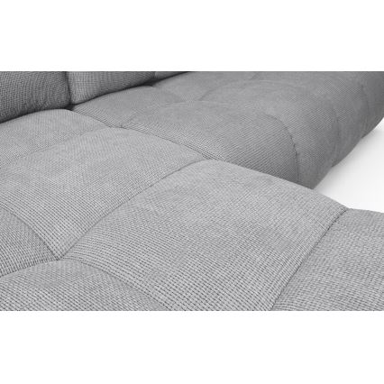 Raztegljiva kotna oblazinjena sedežna garnitura z prostorom za shranjevanje v L-obliki ALMADA, leva, siva