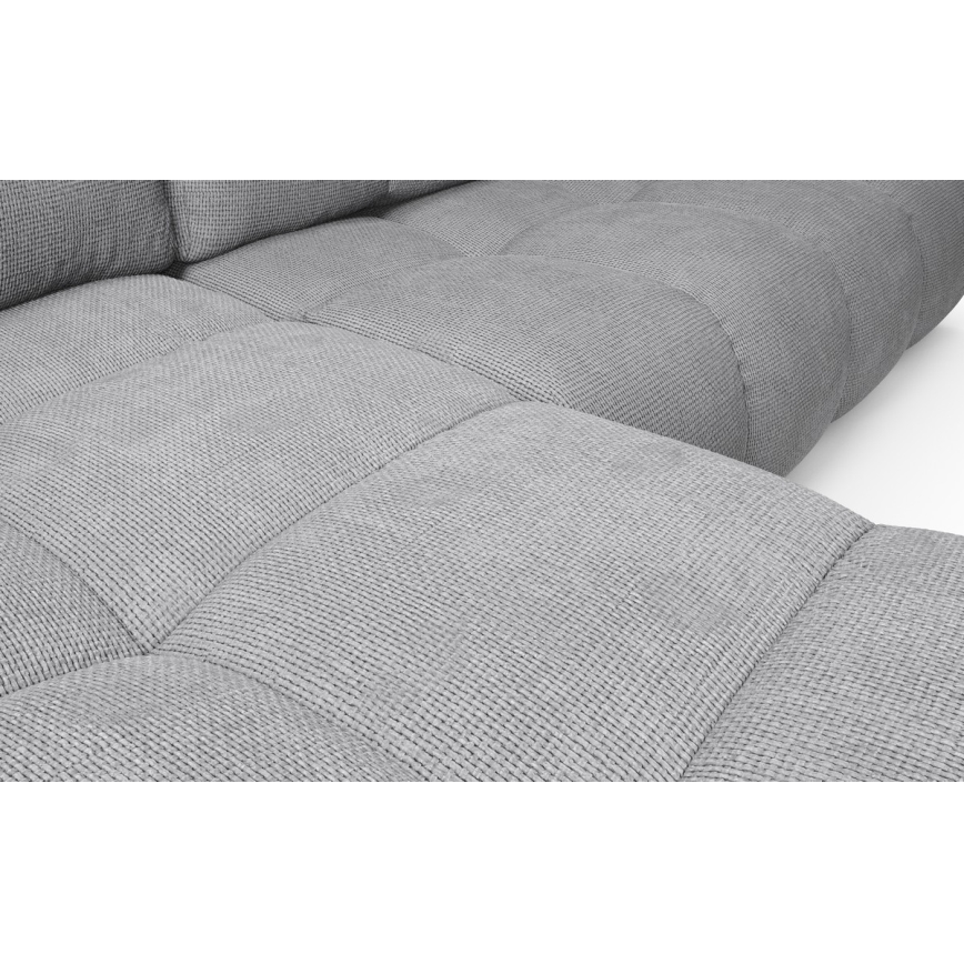 Raztegljiva kotna oblazinjena sedežna garnitura z prostorom za shranjevanje v L-obliki ALMADA, leva, siva