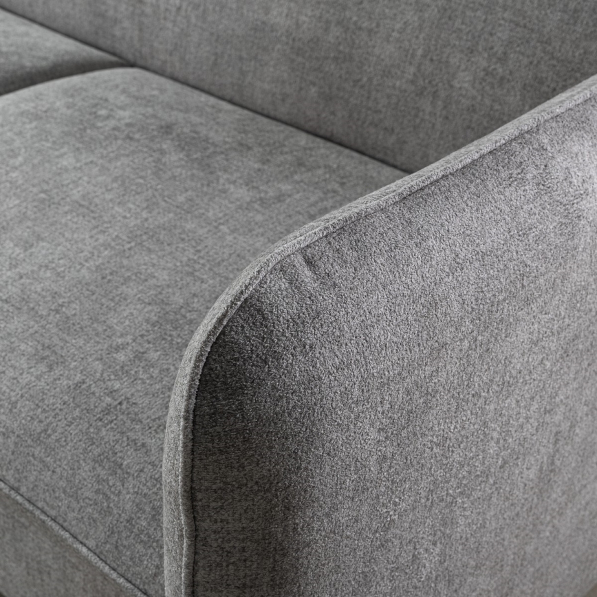 Raztegljiva kotna sedežna garnitura NISA v obliki črke L z prostorom za shranjevanje, siva, leva