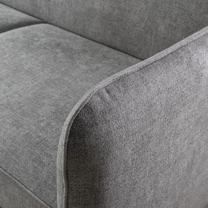 Raztegljiva kotna sedežna garnitura v obliki črke L z prostorom za shranjevanje NISA, siva, desna