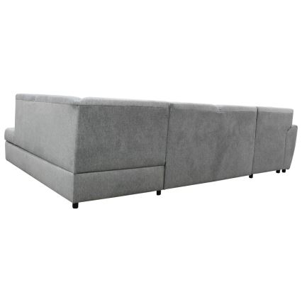 Raztegljiva kotna sedežna garnitura v U s prostorom za shranjevanje SERPA, desna, siva